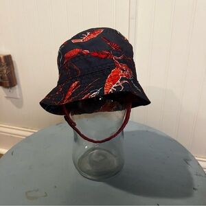 GAP Red and Blue Lobster Print Infant Bucket Hat 12-18 months